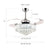 Chandelier Ceiling Fan with Crystal Lights 36" Chrome
