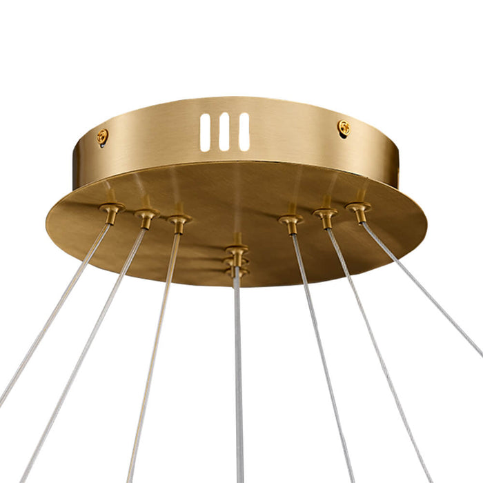 Round Brass Hanging Light Canopy Detail