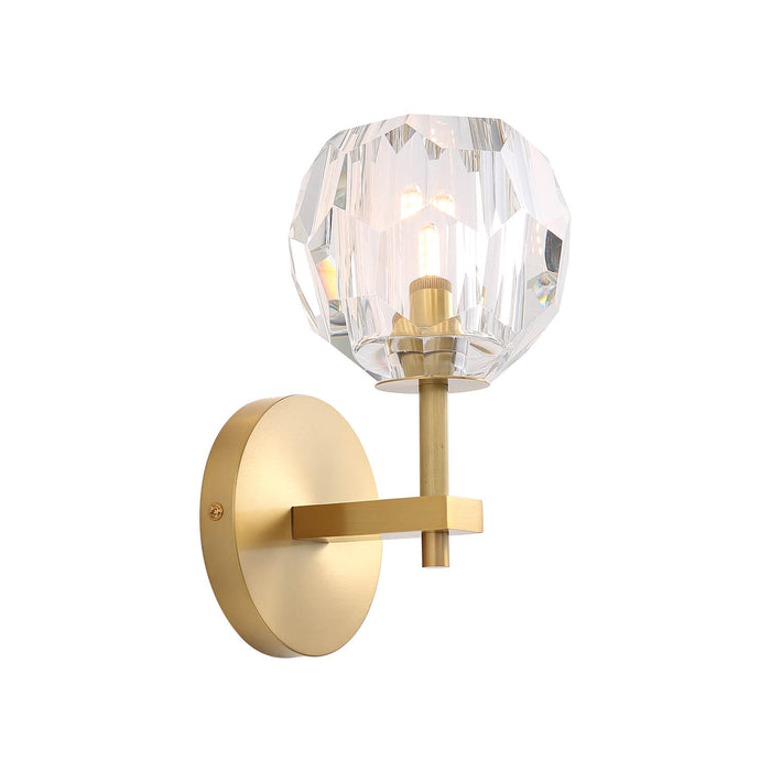 Short Pole Brass Crystal Wall Light Side Dispaly Light Off